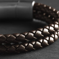 Adrian – 6mm Signature Double-Layer Nappa Leather Bracelet (Espresso Brown)