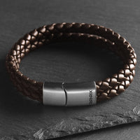 Adrian – 6mm Signature Double-Layer Nappa Leather Bracelet (Espresso Brown)