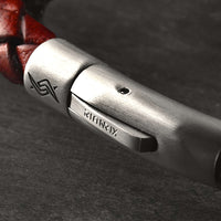 Alex - 6mm bolo genuine leather bracelet in antique red