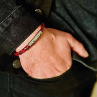 Alex Genuine Leather Bracelet in Antique Red, Fashion picture back