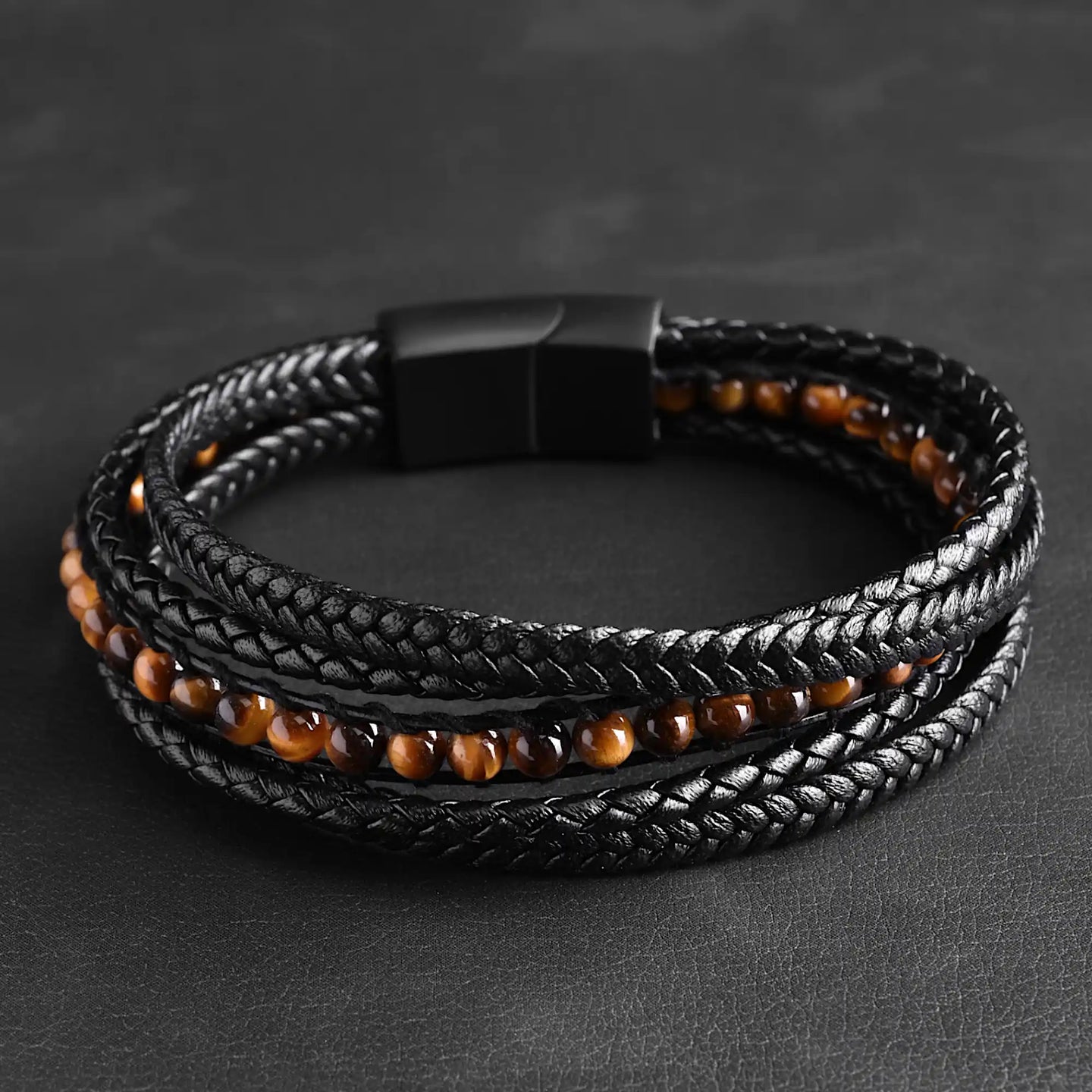 Aurun — Yellow Tiger Eye Multi-Layer Bracelet