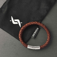 Beckett - 6mm Premium Double-Layer Leather Bracelet ( Saddle Brown)