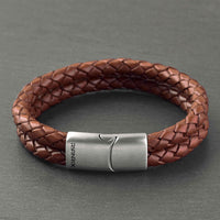 Beckett - 6mm Premium Double-Layer Leather Bracelet ( Saddle Brown)