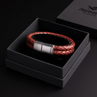 Beckett - 6mm Premium Double-Layer Leather Bracelet ( Saddle Brown )