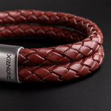 Beckett - 6mm Premium Double-Layer Leather Bracelet ( Saddle Brown )