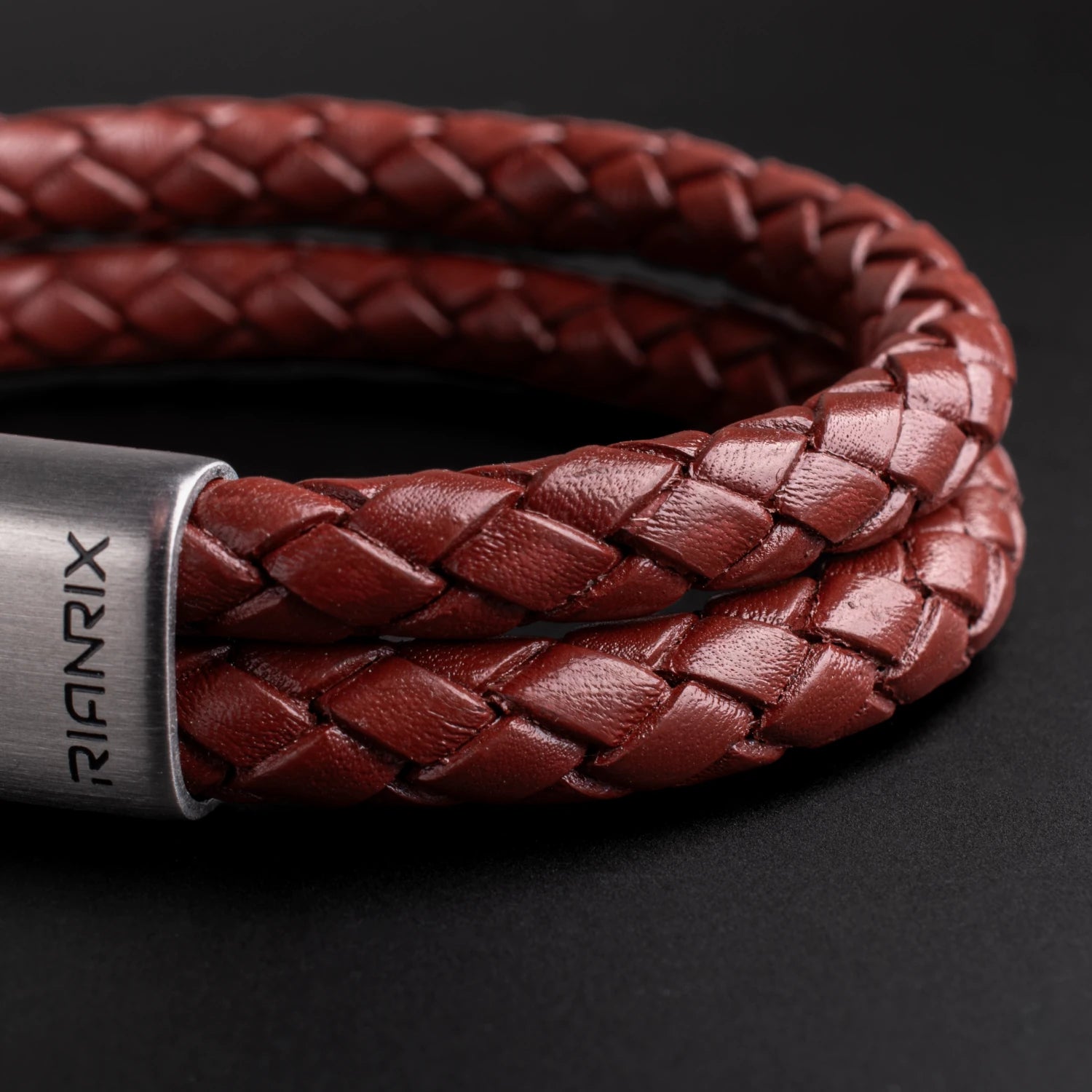 Beckett - 6mm Premium Double-Layer Leather Bracelet ( Saddle Brown )