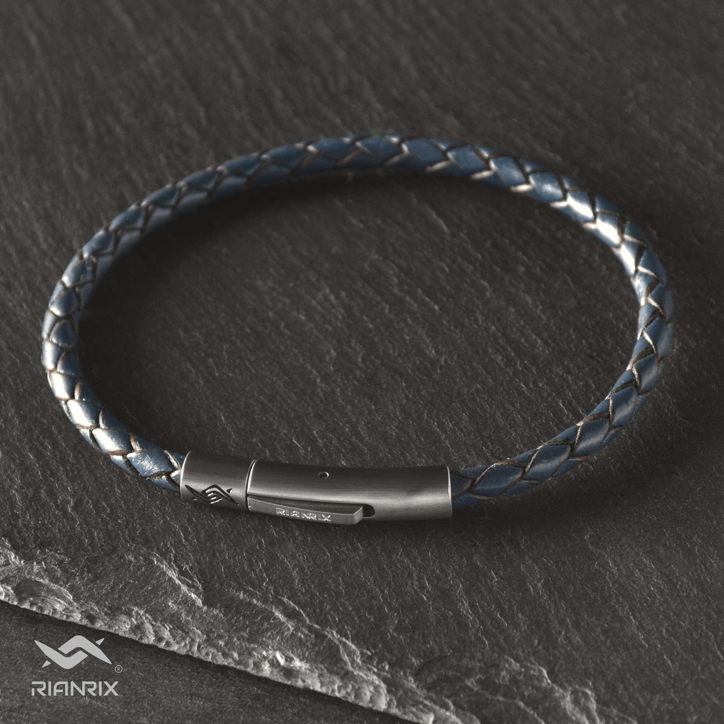 Ben - 4mm bolo genuine leather bracelet in dark blue