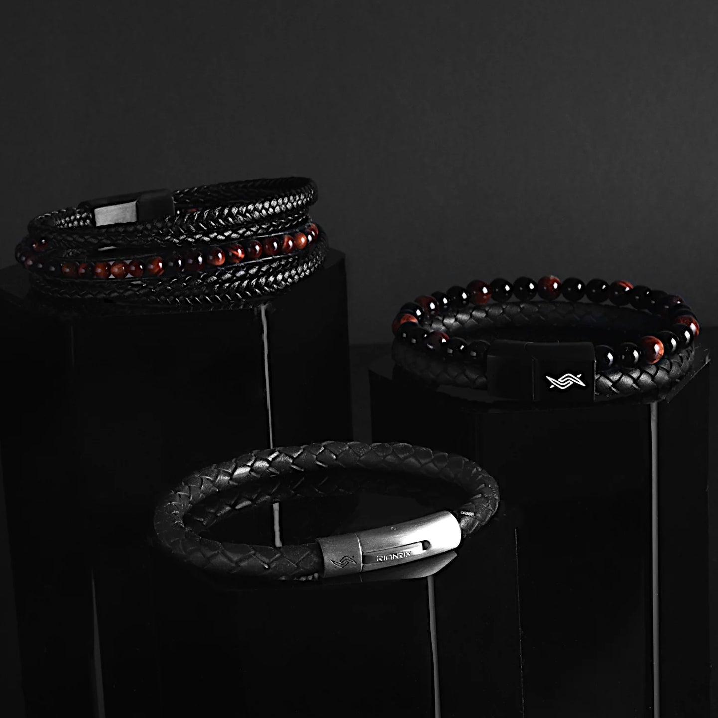 The Axton Set – Men’s Bracelet Bundle (Triple Leather)