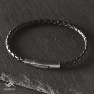 Cole - 4mm bolo genuine leather bracelet in black