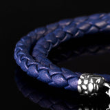 Deepwave - 4mm double layer Nappa leather bracelet in navy