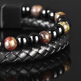 Draco - Genuine leather bracelet with dragon blood stone