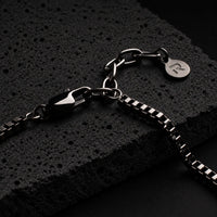Flint — 3mm Gunmetal Box Chain Bracelet