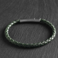 Hale - 4mm super soft Nappa leather bracelet in olive green