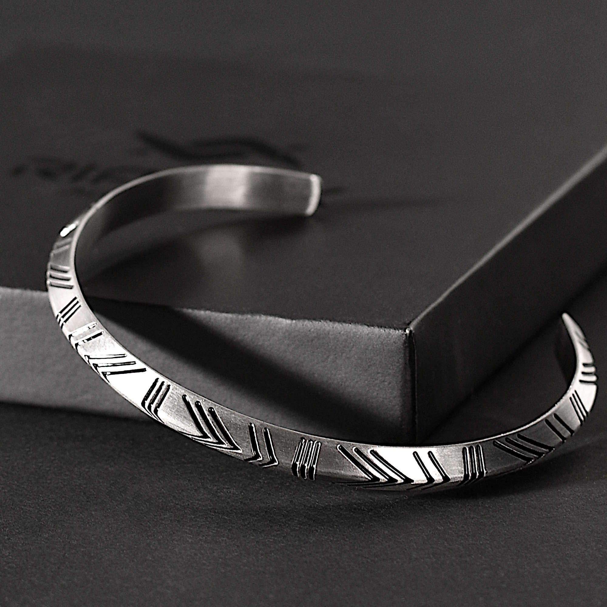 Jaxon – Engraved Stainless Steel Cuff