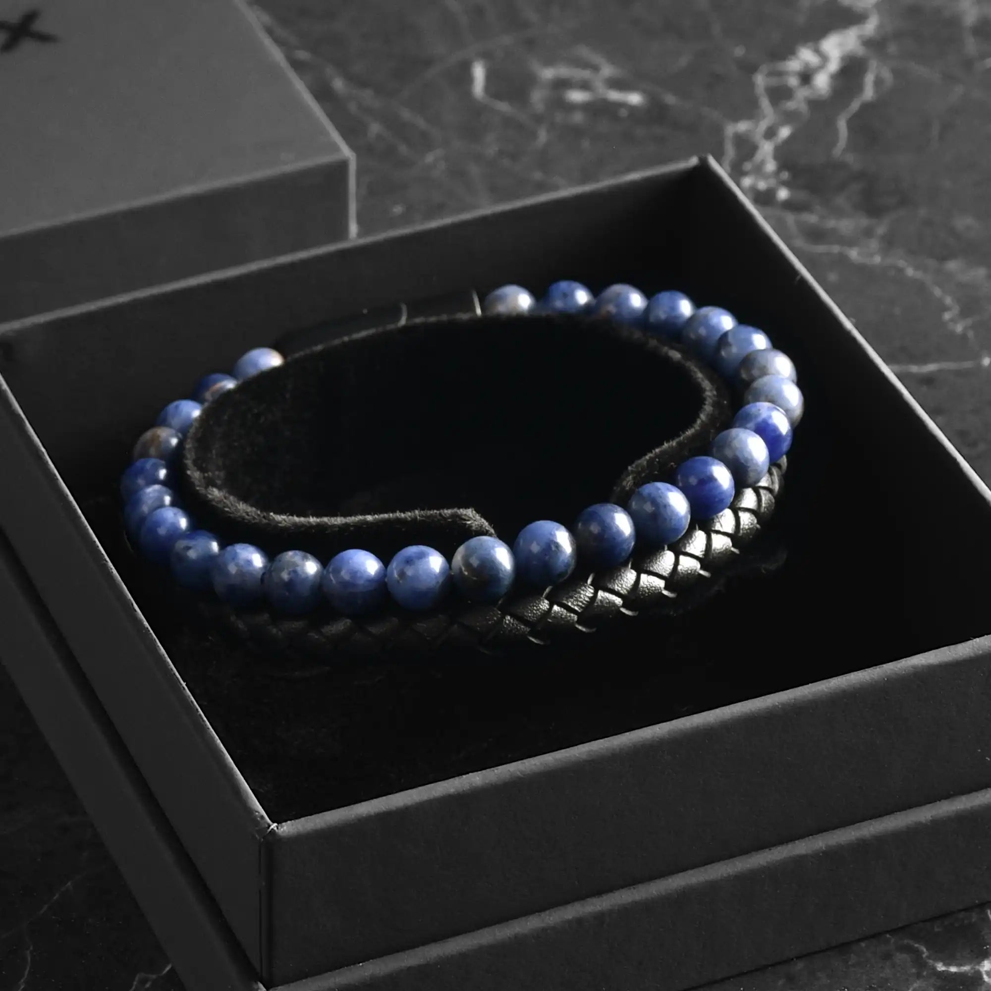 Julian - Genuine leather bracelet with Sodalite stone