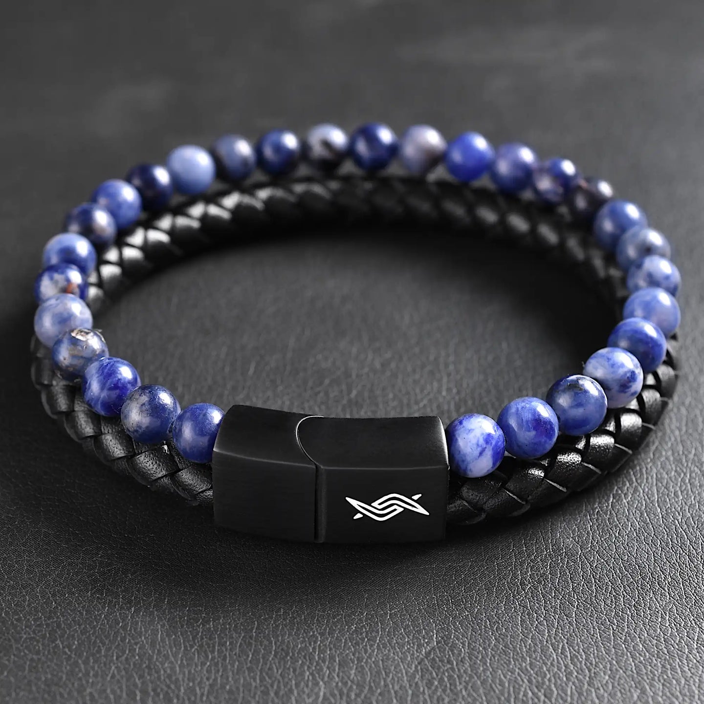 Julian - Leather bracelet with Sodalite stone