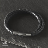 Lennox - 4mm super soft Nappa leather bracelet in classic black