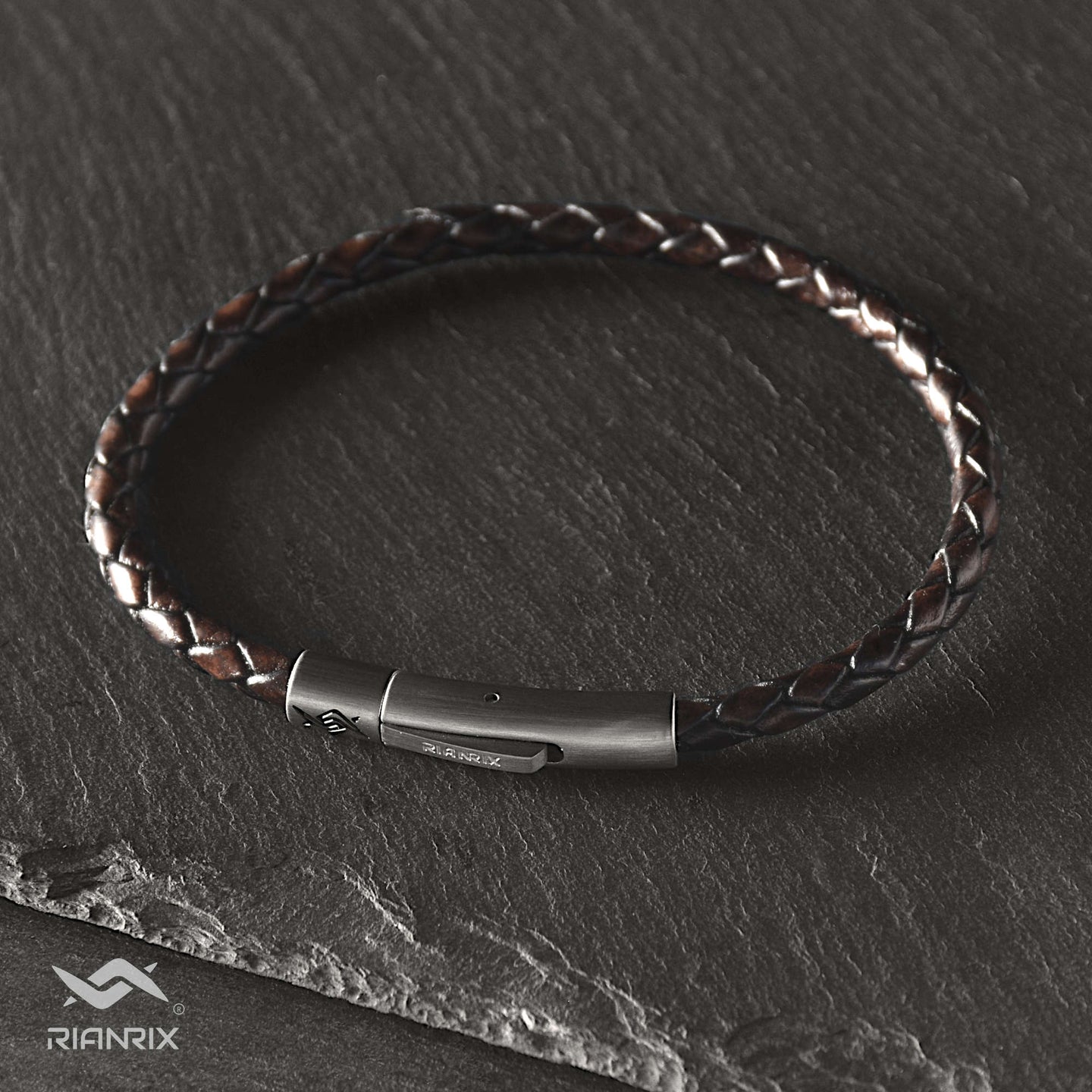 Liam - 4mm bolo genuine leather bracelet in dark brown