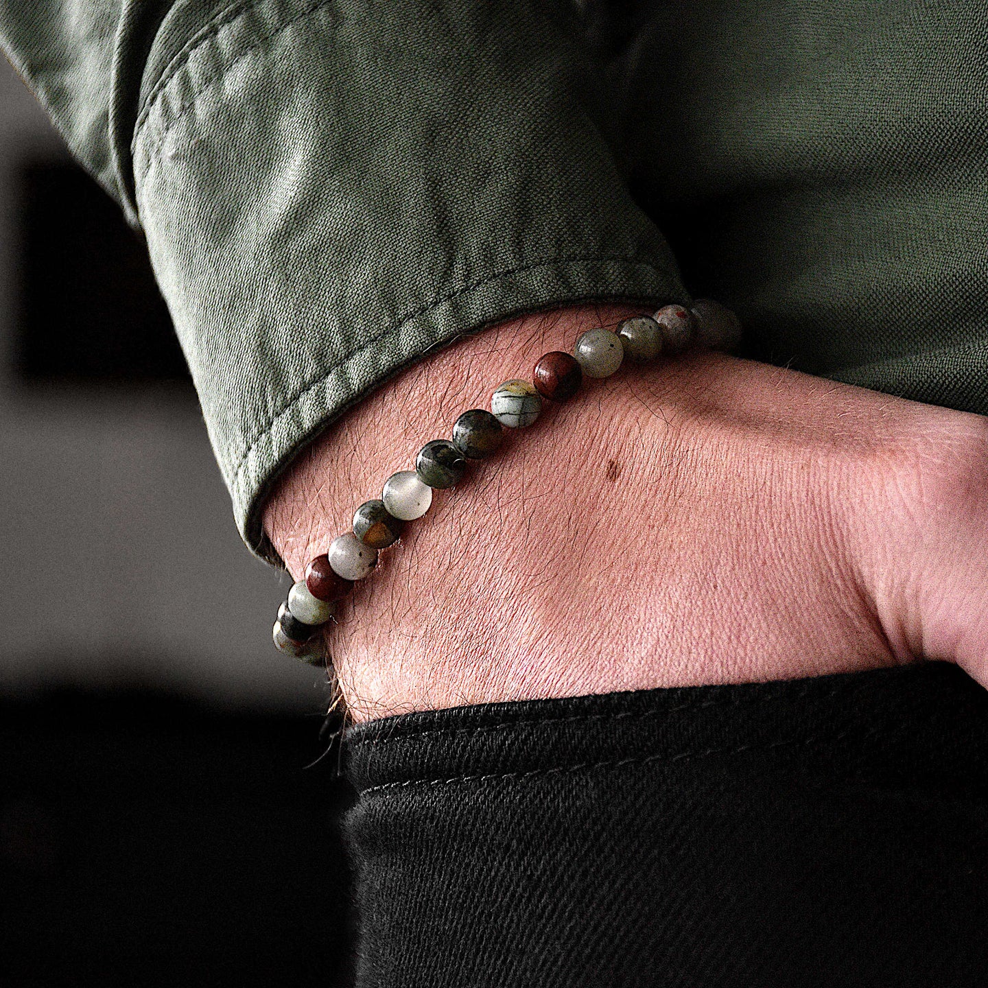 Max - African blood natural stone bracelet, fashion picture