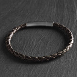 Miles - 4mm super soft Nappa leather bracelet in dark brown