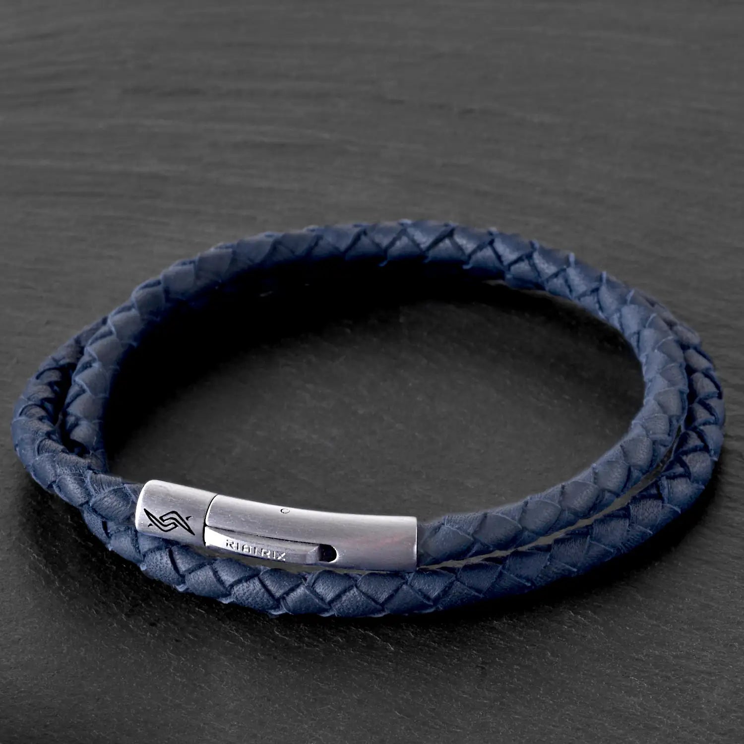 Navarre - 4mm super soft Nappa leather bracelet in dark blue