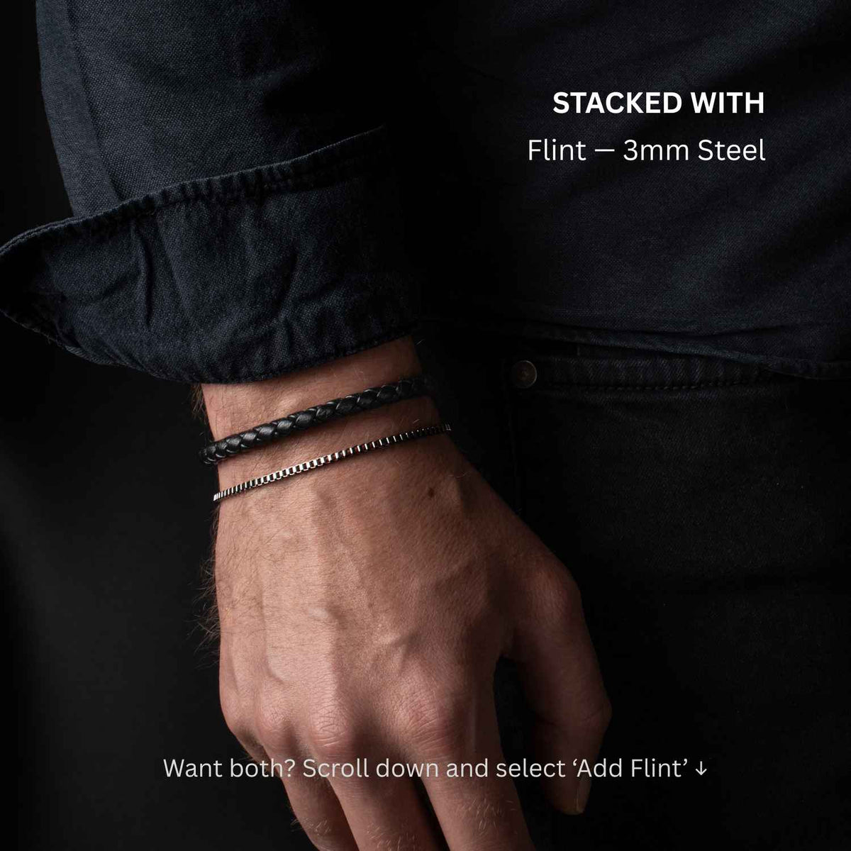 Nightfall - 6mm Nappa Leather Bracelet (Classic Black)