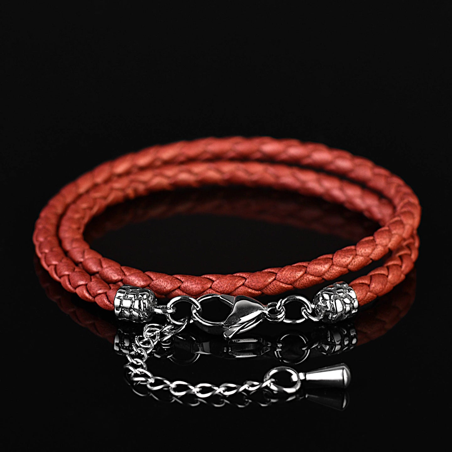 Oakflare - 4mm double layer Nappa leather bracelet in mahagony