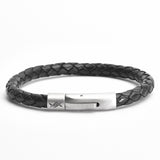 Raven - 6mm bolo genuine leather bracelet in classic black