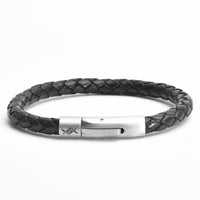 Raven - 6mm bolo genuine leather bracelet in classic black