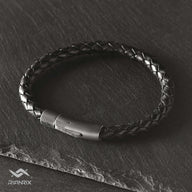 Raven - 6mm bolo genuine leather bracelet in classic black