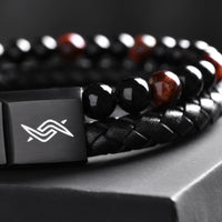 Redeye - Leather bracelet with red tiger-eye stone