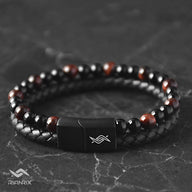 Redeye - Genuine leather bracelet with red tiger-eye stone
