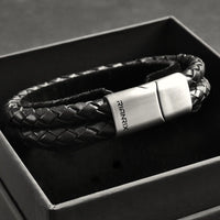 Rhys – 6mm Black Leather Bracelet