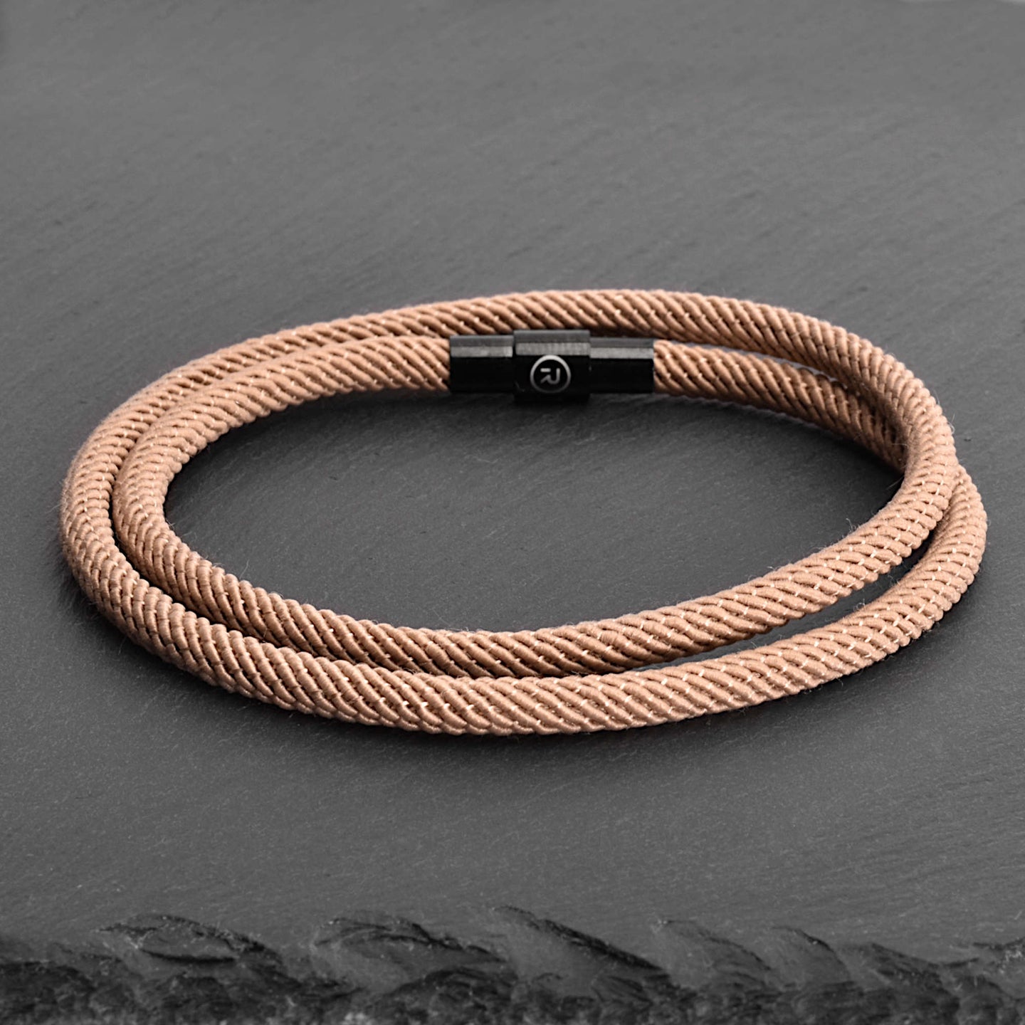 Ronan - 4mm doube-layer Milan rope bracelet in light brown