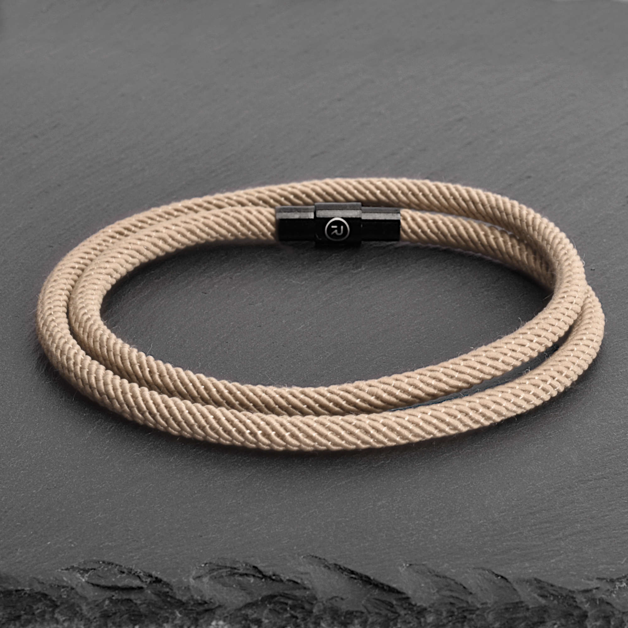 Ronan - 4mm doube-layer Milan rope bracelet in light brown