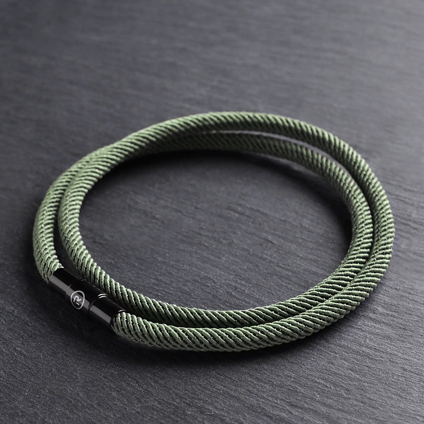 Rowen - 4mm doube-layer Milan rope bracelet in moss green