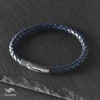 Sapphire - 6mm bolo genuine leather bracelet in dark blue