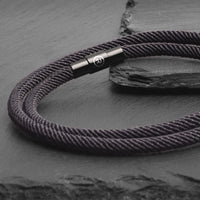 Titan - 4mm doube-layer Milan rope bracelet in black grey